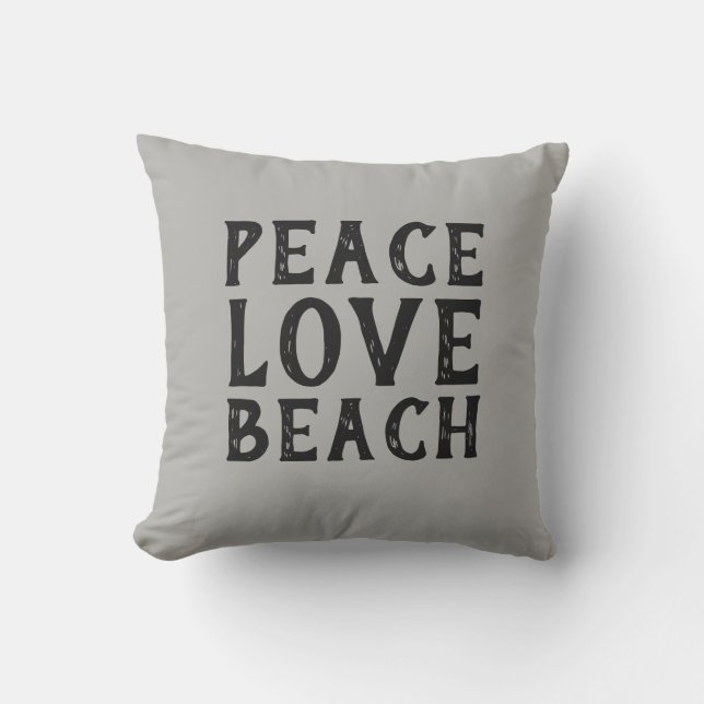 Coussin PAACE LOVE BEACH typographie | (Recto)
