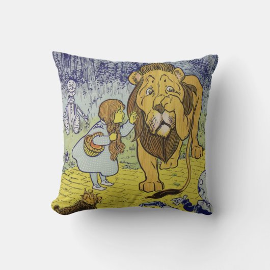 Coussin Page lâche de livre de magicien d'Oz de lion (Recto)