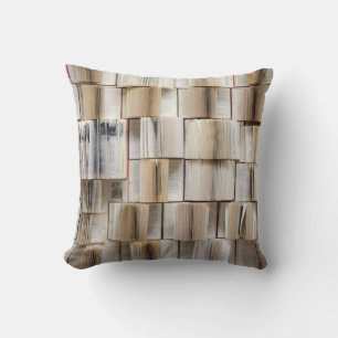 Coussin Pages de livres vintages ouverts