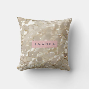 Coussin Pailleté doré élégant personnalisé glamour