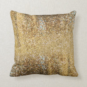 Coussin Paillette snob élégante d'or de Faux de parties