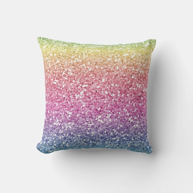 Coussin Paillettes Colorées Dégradé Tendance (Recto)