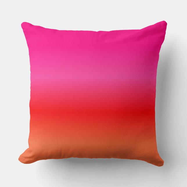 Coussin Paillettes de lancer rose, rouge et orange (Recto)