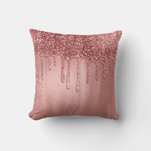 Coussin Paillettes de rose doré qui dégoulinent Jolies gou