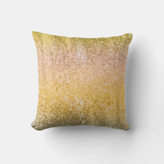 Coussin Paillettes ombrées or faux élégant et chic