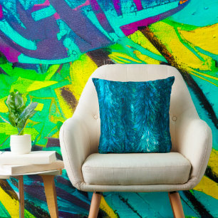 Coussin Paillettes scintillantes sarcelle turquoise glamou