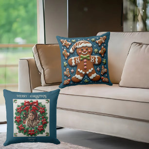 Coussin Pain d'épice de neige de Noël Homme Jeter l'oreill