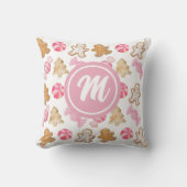 Coussin Pain d'épices et sucre rose Monogramme Motif (Recto)