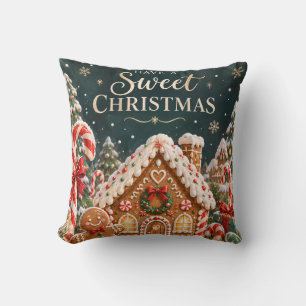 Coussin Pain d'épices personnalisé Noël avec bonbon,gâteau