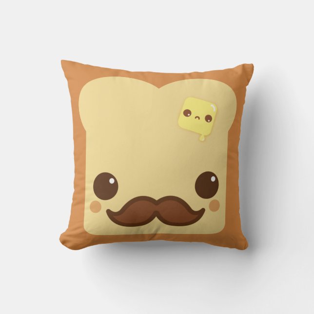 Coussin Pain grillé de Kawaii avec du beurre mignon de (Recto)