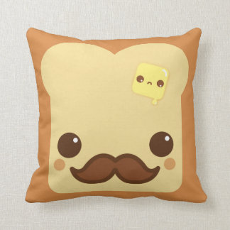 Coussin Pain grillé de Kawaii avec la moustache et le