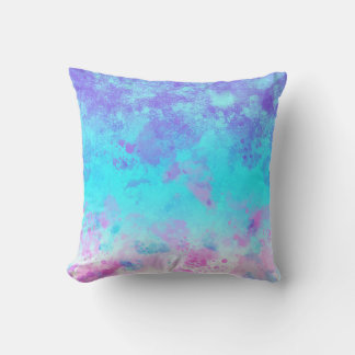Coussin Paint bleu violet rose pastel Abstrait