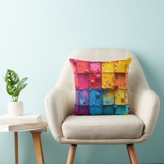 Coussin Paint Block Throw Pillow (Chaise)