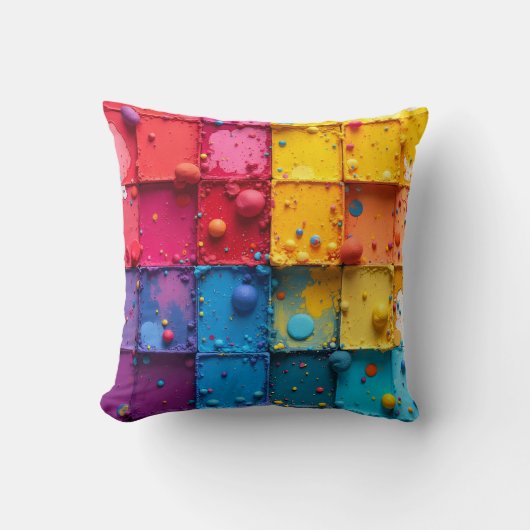 Coussin Paint Block Throw Pillow (Recto)