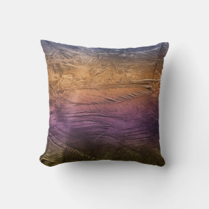 Coussin Paint Stroke Bronze Violet Orange Accent Métalliqu