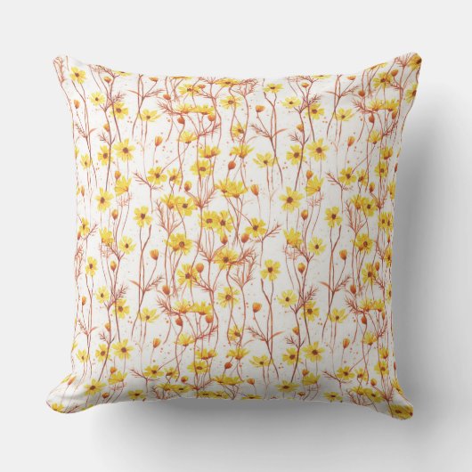Coussin Painted Yellow Daisies (Recto)