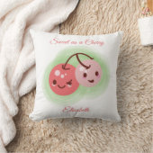 Coussin Paire de cerises rose pâle personnalisée (Couverture)
