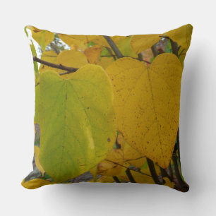 Coussin Paire de Feuille Redbud Automne photo d'automne