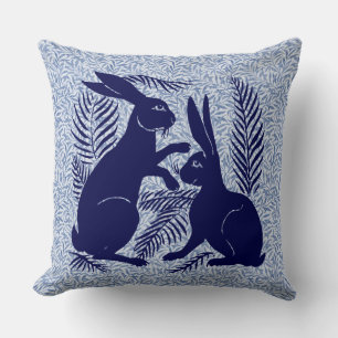Coussin Paire de lapins Art Nouveau De Morgan et Morris