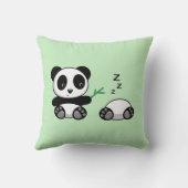 Coussin Paire de mignons petits pandas sur vert (Verso)