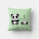Coussin Paire de mignons petits pandas sur vert (Recto)