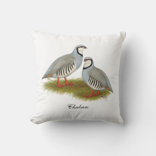 Coussin Paire de perdrix de Chukar