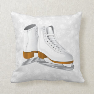 Coussin paires du carreau blanc de patins de glace