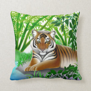Coussin paisible de tigre de jungle