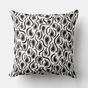 Coussin Paisley Abstrait 230523 - Noir et blanc