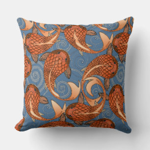Coussin paisley poisson denim