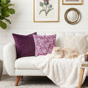 Coussin Paisley rose et blanc