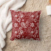 Coussin Paisley rouge foncé; Floral (Couverture)