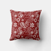 Coussin Paisley rouge foncé; Floral (Verso)