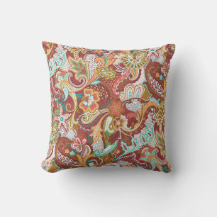Coussin Paisley sans couture : motif arrière - plan élégan