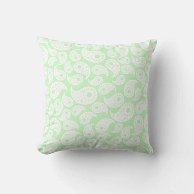 Coussin Paisley vert en bon état (Recto)