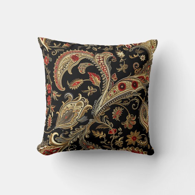 Coussin Paisley, Victorien, Gothique,  (Recto)