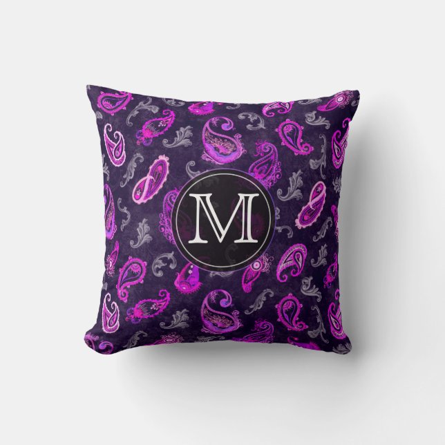 Coussin Paisley violet vintage (Recto)