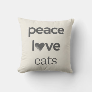 Coussin Paix Amour Chats   Graphisme Moderne Amateur de Ch