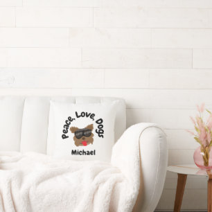 Coussin Paix Amour Chiens