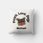 Coussin Paix Amour Chiens (Recto)