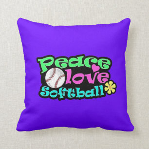 Coussin Paix, amour, le base-ball