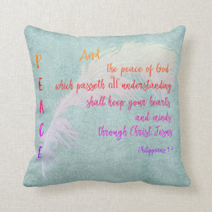 Coussin Paix de Dieu Bible Verse