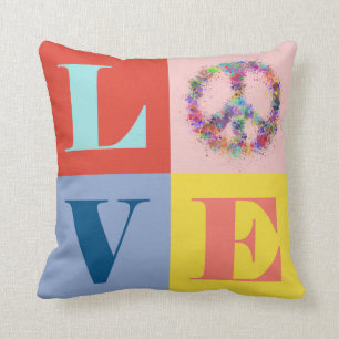 Coussin Paix et amour Pop Moderne