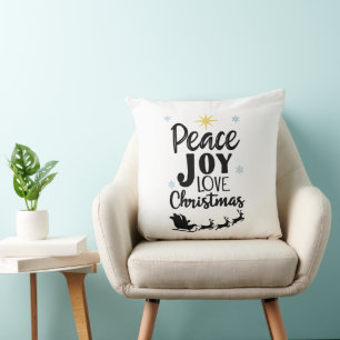 Coussin Paix Joie Amour Noël Traîneau de Père Noël Moder