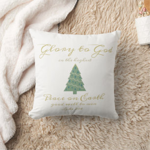 Coussin Paix sur Noël religieux de vers de bible de la