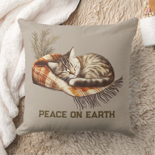 Coussin Paix sur Terre Couverture Kitten Dormir (Couverture)