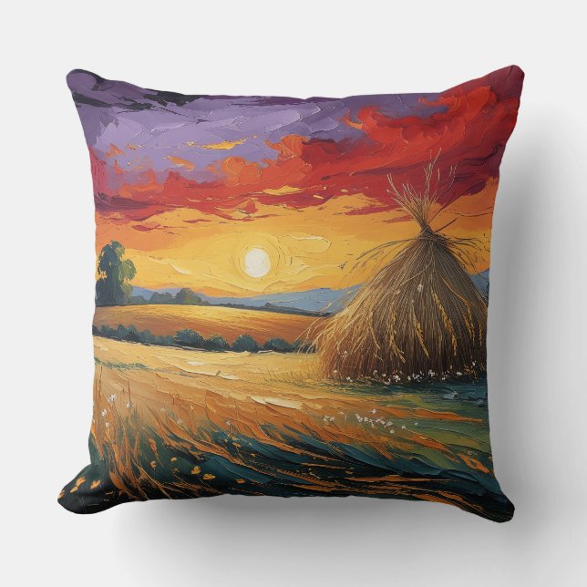 Coussin Pajar solitario al atardecer (Recto)