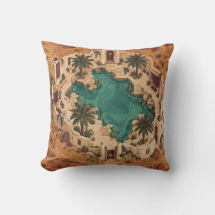 Coussin Palais Turquoise Oasis Paysage Aérien