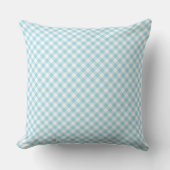 Coussin Pale Bleu Blanc Diagonal Check En vichy Motif (Recto)