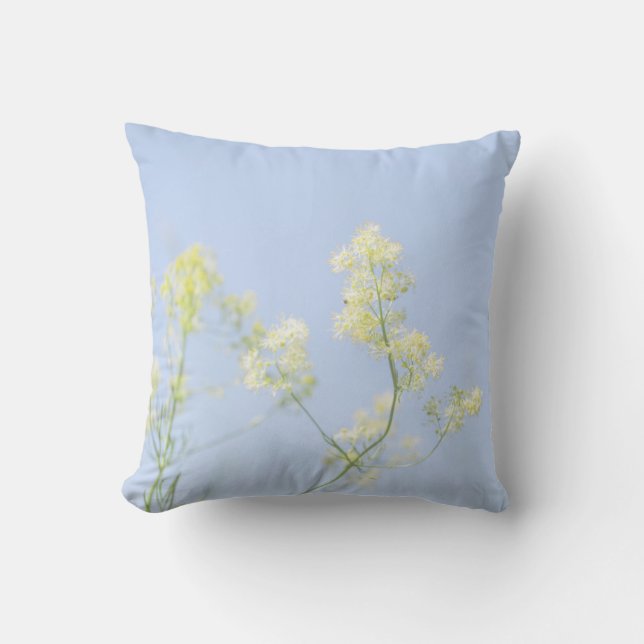 Coussin Pale Pastel Blue Sky Fleurs sauvages Pré (Recto)